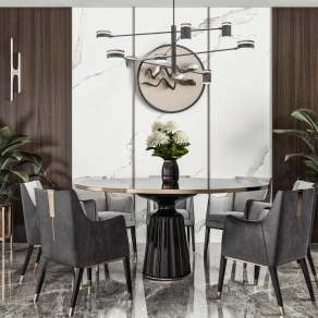 现代餐桌椅3D模型下载